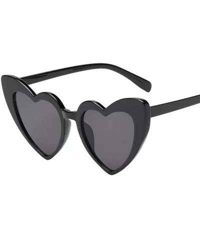 Love Heart Shaped Sunglasses for Women Retro Vintage Cat Eye Glasses UV400 - E - CI1908NLSYE $11.32 Semi-rimless