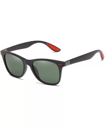 Polarized sunglasses with rice spikes Men's outdoor sports sunglasses - Black Frame Green Film - C3190MM0KO3 $46.68 Oval
