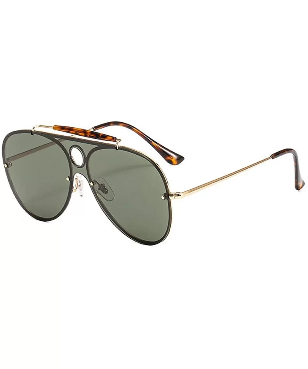 Oversize Sunglasses Reflective Glasses - Green - CY192ZGX0XM $18.66 Oversized