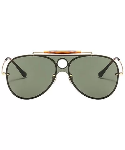 Oversize Sunglasses Reflective Glasses - Green - CY192ZGX0XM $18.66 Oversized