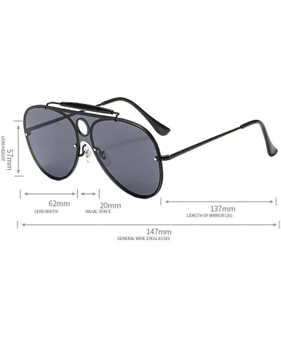 Oversize Sunglasses Reflective Glasses - Green - CY192ZGX0XM $18.66 Oversized