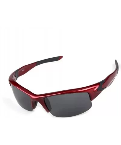 Aero Sports Sunglasses with Case - Cycling Biking Running - Red - CD18WWI6GYQ $37.07 Sport