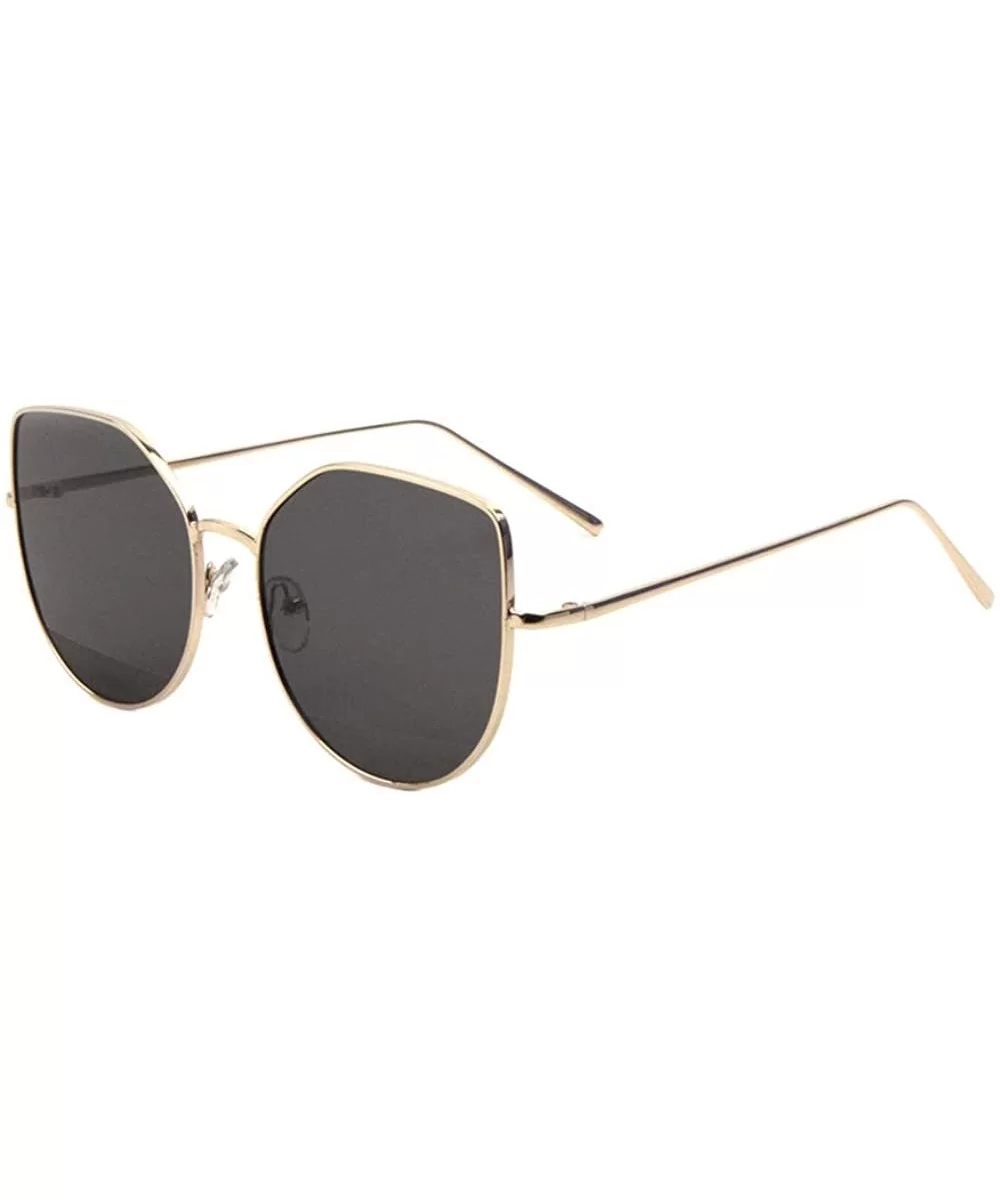 Cairo Bottom Lens Color Accent Geometric Cat Eye Sunglasses - Black - C21907Y0OLW $20.82 Cat Eye