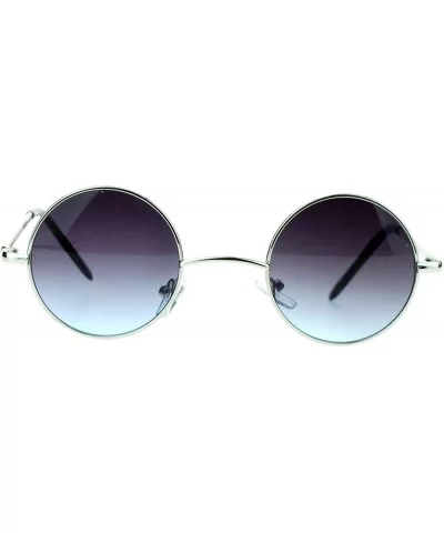 Extra Small Snug Color Gradient Retro Vintage Round Circle Lens Sunglasses - Silver Smoke - CL12N6K7Z6H $13.64 Round