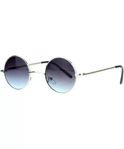 Extra Small Snug Color Gradient Retro Vintage Round Circle Lens Sunglasses - Silver Smoke - CL12N6K7Z6H $13.64 Round