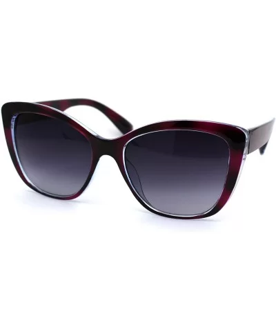 Womens Retro Oversize Cat Eye Designer Fashion Sunglasses - Purple Tortoise Smoke - C7196R7UEGZ $12.53 Cat Eye