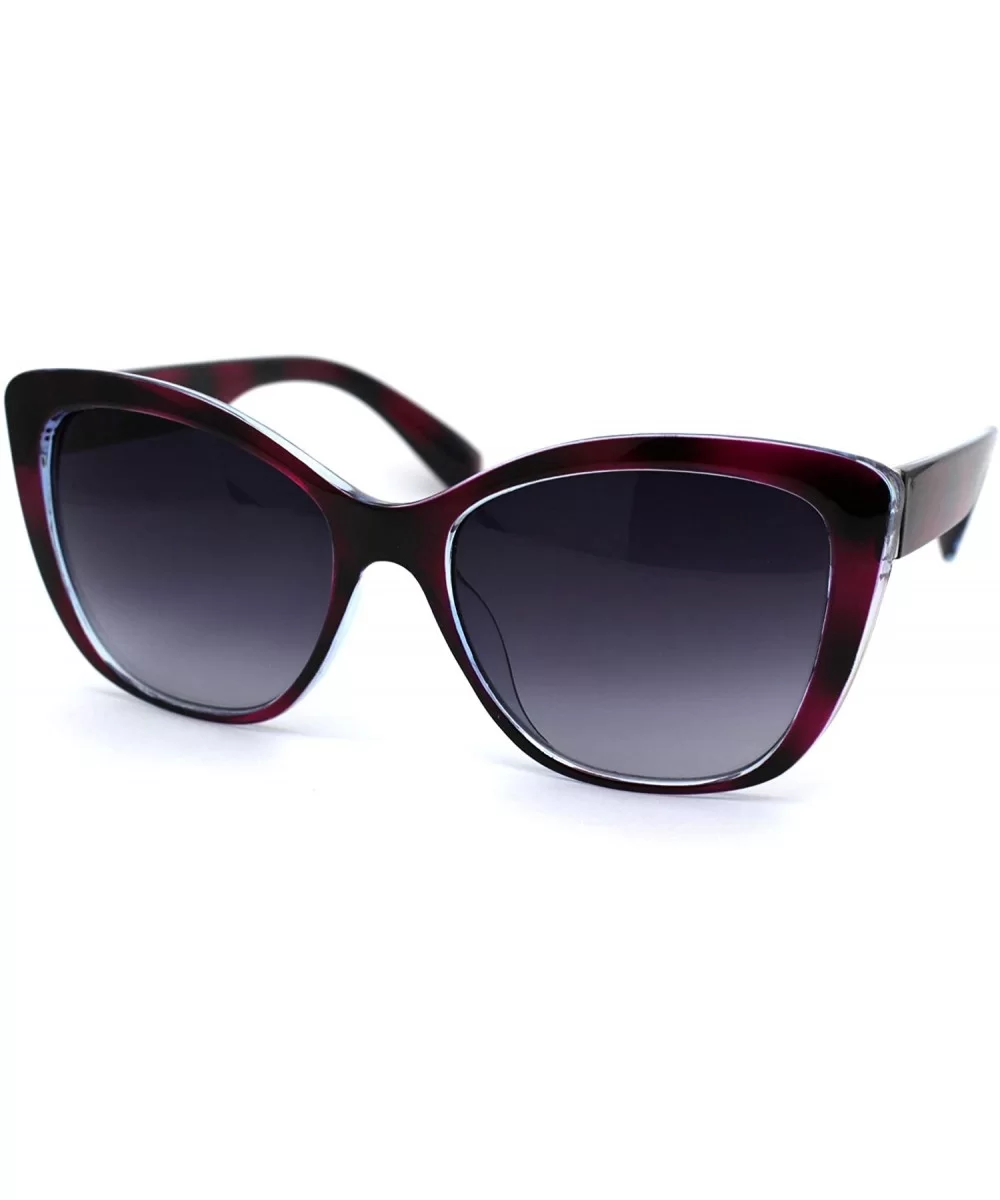 Womens Retro Oversize Cat Eye Designer Fashion Sunglasses - Purple Tortoise Smoke - C7196R7UEGZ $12.53 Cat Eye