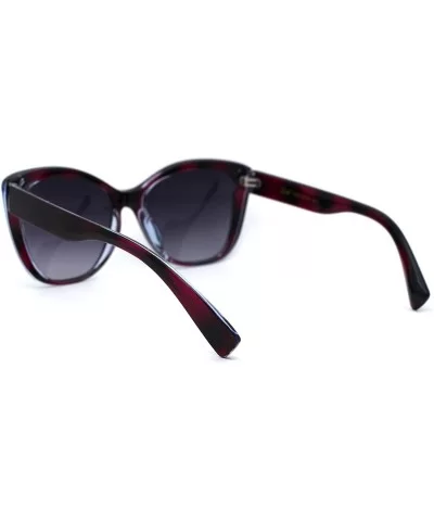 Womens Retro Oversize Cat Eye Designer Fashion Sunglasses - Purple Tortoise Smoke - C7196R7UEGZ $12.53 Cat Eye