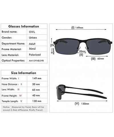 Men Stylish Ultra Light Rectangular Metal Frame Sunglasses Polarized Lens - Gun-green - CG18IE4W4U4 $13.11 Rectangular