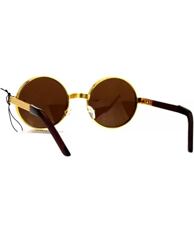 Steampunk Thick Metal Round Circle Lens Vintage Victorian Sunglasses - Yellow Gold - CU17XDAYMTU $17.98 Round