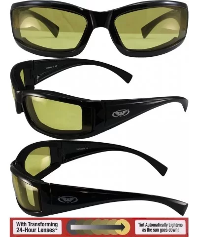 Eyewear 24 Stray Cat Series with Gloss Black Frames - Yellow Tint to Smoke Lens - CI11O6X96UT $37.94 Sport