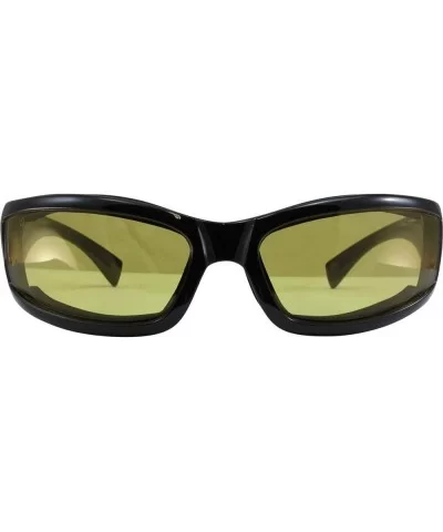 Eyewear 24 Stray Cat Series with Gloss Black Frames - Yellow Tint to Smoke Lens - CI11O6X96UT $37.94 Sport