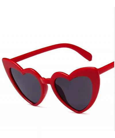 Heart Shape Sunglasses - Classic - Vintage - Colorful - Red - C018R5G00K6 $13.79 Rectangular