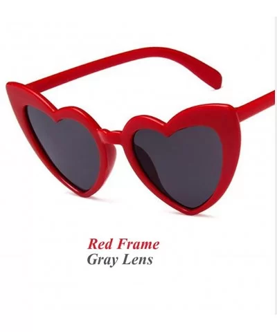 Heart Shape Sunglasses - Classic - Vintage - Colorful - Red - C018R5G00K6 $13.79 Rectangular