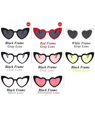 Heart Shape Sunglasses - Classic - Vintage - Colorful - Red - C018R5G00K6 $13.79 Rectangular