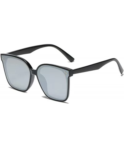 Oversized Sunglasses for Women Men UV Protection 8056 - Black/Silver - CK1963LCDX5 $11.32 Oversized