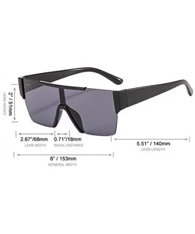 Men Women Oversized Visor Sunglasses Futuristic Rimless Mirror Sunglasses Unisex Gift - C1 - CB196U8CCNT $22.78 Rimless