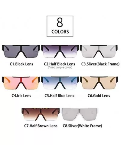 Men Women Oversized Visor Sunglasses Futuristic Rimless Mirror Sunglasses Unisex Gift - C1 - CB196U8CCNT $22.78 Rimless