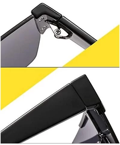 Men Women Oversized Visor Sunglasses Futuristic Rimless Mirror Sunglasses Unisex Gift - C1 - CB196U8CCNT $22.78 Rimless