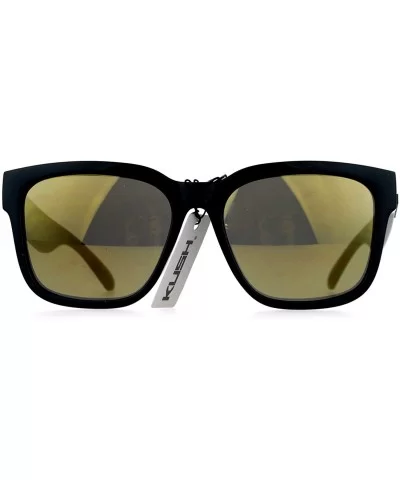 Mens Mirror Lens Gangster Oversize Horn Rim Sunglasses - Gold - C212MX2U5CO $12.31 Oversized