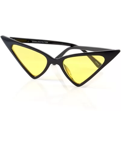 Extreme High Pointed Wide Witch Cat-Eye Tinted Sunglasses A215 - Yellow - C118GU8SXA3 $13.31 Cat Eye
