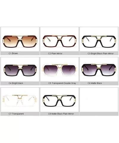 Vintage Square Sunglasses for Women Men Brand New Glasses Acetate Frames - C7 Transparent - C9198O4RKGS $20.44 Square