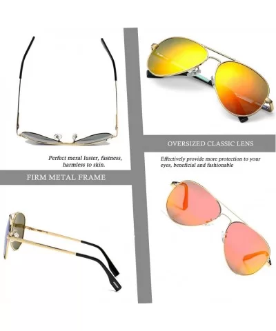 Polarized Aviator Sunglasses for Men Women- Lightweight Metal Frame Sun Glasses UV400 Protection - C419DL95OCN $34.47 Round