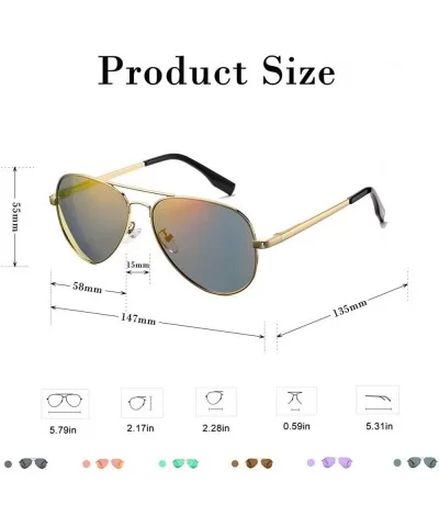 Polarized Aviator Sunglasses for Men Women- Lightweight Metal Frame Sun Glasses UV400 Protection - C419DL95OCN $34.47 Round