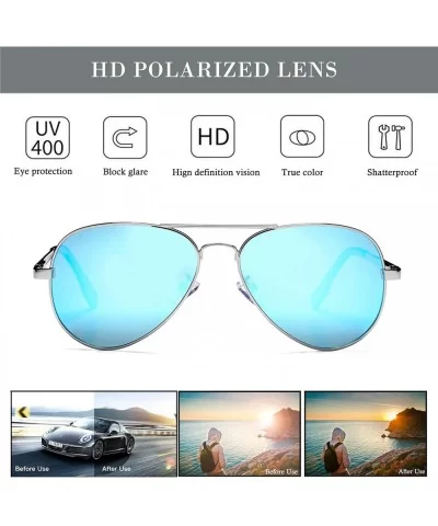 Polarized Aviator Sunglasses for Men Women- Lightweight Metal Frame Sun Glasses UV400 Protection - C419DL95OCN $34.47 Round