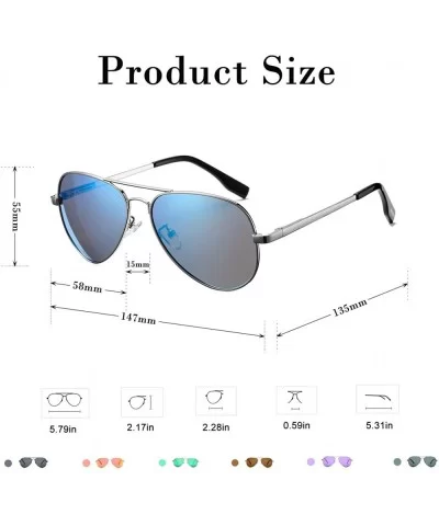 Polarized Aviator Sunglasses for Men Women- Lightweight Metal Frame Sun Glasses UV400 Protection - C419DL95OCN $34.47 Round