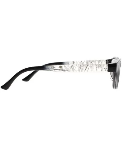 Men women Chinese Style Rectangle Photochromic Transition Reading Glasses +1.0~+4.0 - Black - CK18HZGW646 $28.60 Rectangular