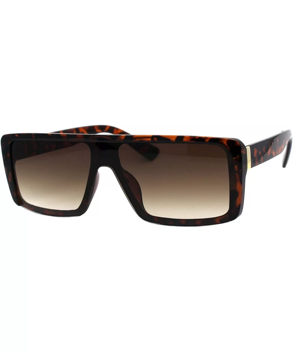 Flat Top Rectangular Sunglasses Unisex Fashion Mob Designer Style Shades UV 400 - Tortoise (Brown) - C1197QE6CYZ $17.82 Recta...