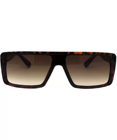 Flat Top Rectangular Sunglasses Unisex Fashion Mob Designer Style Shades UV 400 - Tortoise (Brown) - C1197QE6CYZ $17.82 Recta...