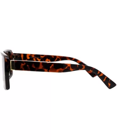 Flat Top Rectangular Sunglasses Unisex Fashion Mob Designer Style Shades UV 400 - Tortoise (Brown) - C1197QE6CYZ $17.82 Recta...