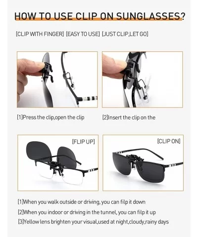 Polarized Clip On Sunglasses Over Prescription Glasses for Men Women Shades for Glasses - 1pcs Grey-day Use - CK18QL3Z88Y $15...