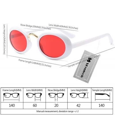 Women Fashion Fancy Retro Eyeglasses Party Eyewear Classic Oval Sunglasses - White/Red - CG1805RRS9C $13.81 Oval