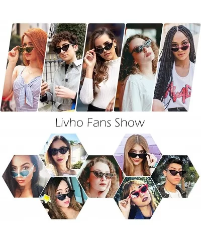 Retro Vintage Narrow Cat Eye Sunglasses for Women Clout Goggles Plastic Frame - A-leopard - C718U2HCDU4 $14.56 Oval