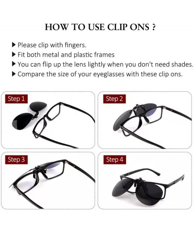 Clip-on Flip Up Polarized Rimless Pilot Sunglasses Over Prescription Glasses for Men Women - CY18N6ML538 $20.87 Square