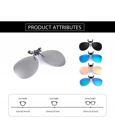 Clip-on Flip Up Polarized Rimless Pilot Sunglasses Over Prescription Glasses for Men Women - CY18N6ML538 $20.87 Square