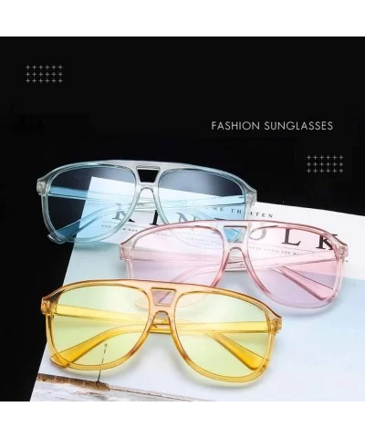 Vintage Oversized Square Sunglasses Women Er Retro Sunglass Rectangle Sun Glasses Female Candy Color Eyewears - CP199CQ4LOD $...