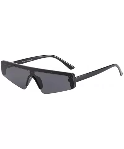 Unisex Sunglasses-Retro Vintage Eye Eyewear Fashion Radiation Protection - Black - C918Q28AHDX $8.17 Rectangular