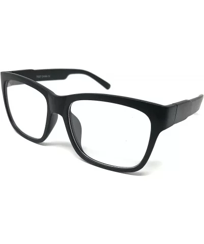 Nerd Glasses Classic Fashion Frame Clear Lens Square Round Rectangle - Black Matte Compact Rectangle- Clear - CR18ZE375OA $11...