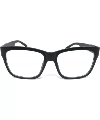 Nerd Glasses Classic Fashion Frame Clear Lens Square Round Rectangle - Black Matte Compact Rectangle- Clear - CR18ZE375OA $11...