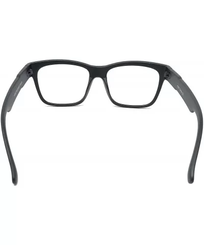 Nerd Glasses Classic Fashion Frame Clear Lens Square Round Rectangle - Black Matte Compact Rectangle- Clear - CR18ZE375OA $11...