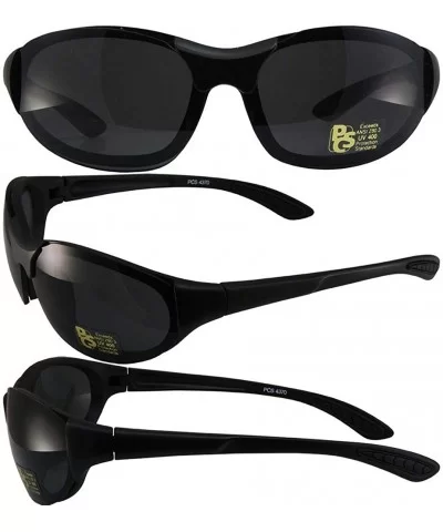 Flash Safety Sunglasses Matte Black Frames Smoke Lens - CE11UZPAZTR $14.38 Sport
