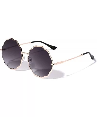 Cookie Shaped Round Fashion Sunglasses - Smoke Gold - CK196MSOSNN $20.42 Round