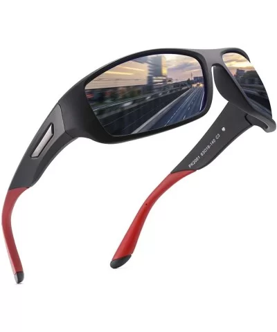 Polarized Sunglasses Driving Unbreakable - C3 Blue Mirrored Lens - CN18UDHX05Z $32.83 Goggle