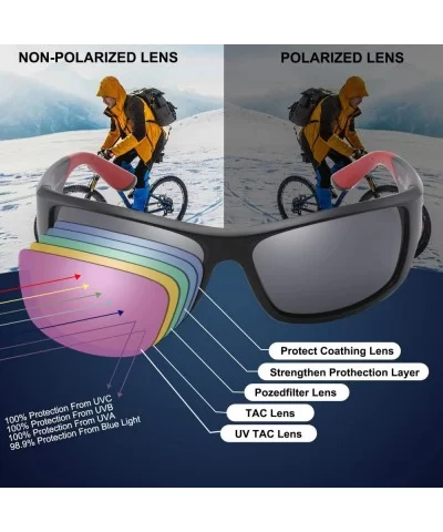 Polarized Sunglasses Driving Unbreakable - C3 Blue Mirrored Lens - CN18UDHX05Z $32.83 Goggle