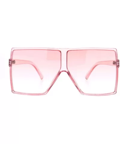Unique Oversize Retro Squared Rectangular Plastic Mobster Sunglasses - Pink - CB18N6C05OU $17.19 Oversized