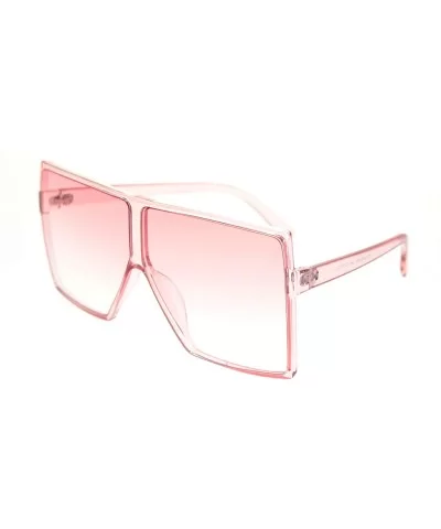 Unique Oversize Retro Squared Rectangular Plastic Mobster Sunglasses - Pink - CB18N6C05OU $17.19 Oversized